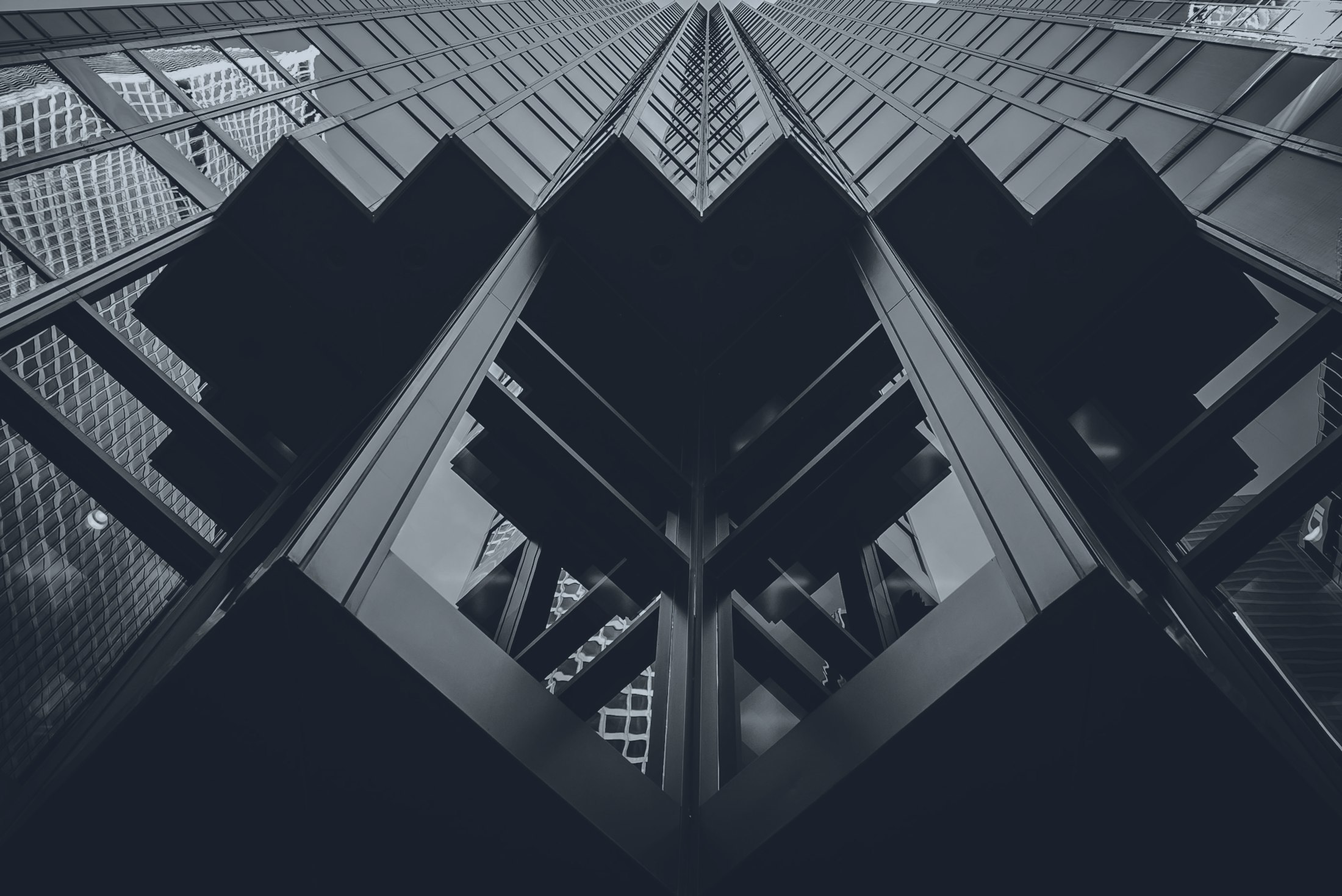 Abstract triangular building